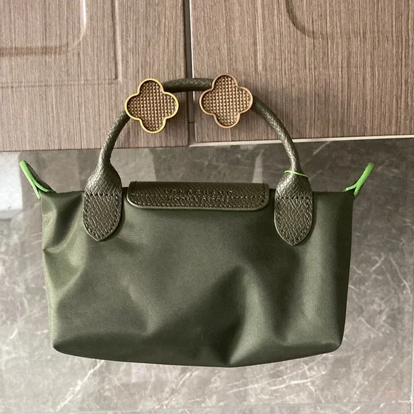 Longchamp Le Pliage Canvas Mini Handbag-Dark Green - Picture 3 of 10